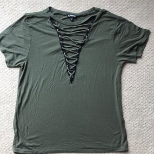 Express deep v shirt